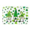 Green Shamrock Bathroom Rug Cute Gnome Clover Bath Mat Non Slip Machine Washable Shower Rugs St Patrick Day Decorations Soft and Water Absorbent Floor Mats 16"x24" view 1