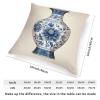ArogGeld Blue Chinoiserie Vase Cushion Cover Blue and White Porcelain Oriental Garden Square Throw Pillow Oriental Toile Chinoiserie Throw Pillowcase for Chair Sofa 16x16in White Linen view 2