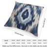 ArogGeld Boho Moorish Style Farmhouse Sofa Pillowcase Blue Grey Kilim Turkish Ikat White Linen Cushion Cover Traditional Chinese Chinoiserie Pillowcases with Zipper for Sofa Couch 16x16in view 2