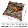 ArogGeld Animal Tiger Stripe Pink Floral Throw Pillow Cushion Colorful Flower Animal Print Tiger Square Throw Pillow Covers Asian Style Chinoiserie Pillow Cases for Living Room 24x24in Linen view 2