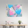 Kkaingg Pastel hearts, blue, love, pink Tapestry Wall Hanging Tapestry Wall Tapestry for Bedroom Aesthetic Tapestry Hippie Tapestry 29x37in view 3