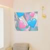 Kkaingg Pastel hearts, blue, love, pink Tapestry Wall Hanging Tapestry Wall Tapestry for Bedroom Aesthetic Tapestry Hippie Tapestry 29x37in view 4