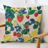 ArogGeld Red Yellow Blue Strawberry Fruit Farmhouse Throw Pillow Summer Lemon Strawberry Garden Linen Cushion Cover Chinoiserie Chic Asian Pillow Cover Case for Sofa Couch Car Chair 24x24in view 3