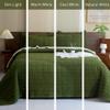 CozyTide 100% Cotton Queen Quilt Set 90"x98",Olive Green Waffle Weave Lightweight Bedspread,Farmhouse Shabby Boho Chic Coverlet 3 Pieces view 3
