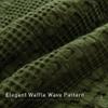 CozyTide 100% Cotton Queen Quilt Set 90"x98",Olive Green Waffle Weave Lightweight Bedspread,Farmhouse Shabby Boho Chic Coverlet 3 Pieces view 4