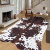 Cowhide Rug Faux Cow Hide Large 8x10 FT Cow Print Rug Western Area Rugs for Bedroom Living Room Bedroom Dining Room Brown Animal Print Carpet Non Slip Area Rugs Western Wall Decor view 1