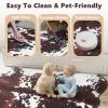 Cowhide Rug Faux Cow Hide Large 8x10 FT Cow Print Rug Western Area Rugs for Bedroom Living Room Bedroom Dining Room Brown Animal Print Carpet Non Slip Area Rugs Western Wall Decor view 4