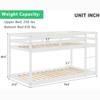 Anwick Twin Over Twin Low Bunk Bed with Stairs and Rails, Wooden Bunk Beds Frame with Safety Guardrail and Slats for Toddlers, Kids, Teens, Boys, Girls, Noise-Free (White, Bunk) view 2