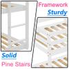 Anwick Twin Over Twin Low Bunk Bed with Stairs and Rails, Wooden Bunk Beds Frame with Safety Guardrail and Slats for Toddlers, Kids, Teens, Boys, Girls, Noise-Free (White, Bunk) view 4