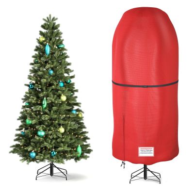 Riuog Upright Christmas Tree Storage Bag,Oxford Fabric Tear Resistant Adjustable 7.5FT Christmas Tree Storage Bag for Assembled Xmas Trees