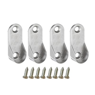 Oval Closet Rod End Supports Furniture Accessories Wardrobe Tube Support Bracket Clothes Hanging Rod Clothes Tube Holder (Color : 4 pcs)