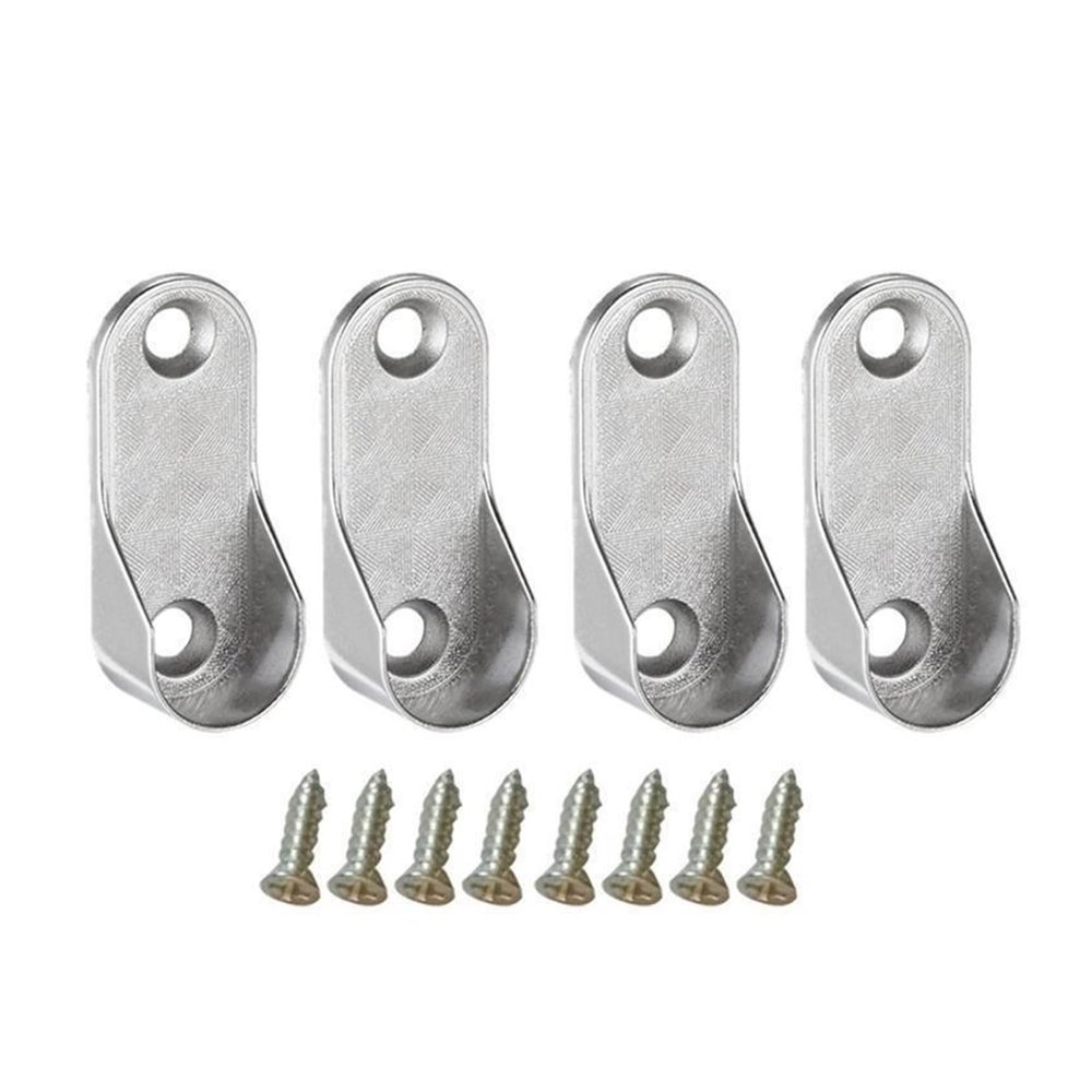 Oval Closet Rod End Supports Furniture Accessories Wardrobe Tube Support Bracket Clothes Hanging Rod Clothes Tube Holder (Color : 4 pcs)