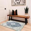 MUJOO Blue Grey Area Rug Small Rugs Boho Machine Washable Rugs Non Slip for Entryway Kitchen Bathroom Bedroom Vintage Soft Low-Pile 2'x3' Flowers view 2