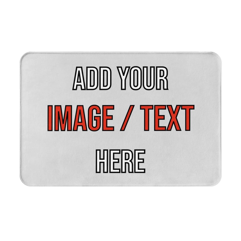 Custom Bath Mat Personalized Customized Image Text Logo Non-Slip Bathroom Rug Add Your Design Customize Photo Door Mat Housewarming Gift Home Decorative (16x24in)