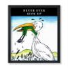 Poster Master Never Ever Give Up Poster - Crane & Frog Print - Motivational Quote Art - Funny Gift for Him, Her, Man, Woman - Inspirational Decor for Home, Office, Bedroom - 8x10 UNFRAMED Wall Art view 1