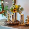 Glass Cylinder Vases Set of 24, Hewory Glittery Silver Vase for Centerpieces, Glass Hurricane Candle Holders for Pillar Floating Candle, Tall Round Vase for Wedding Anniversary Events Home Table Decor view 3