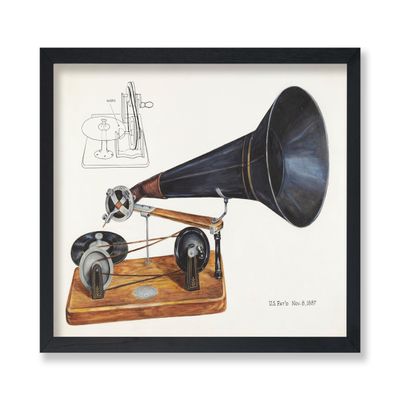 Poster Master Vintage Gramophone Poster - Retro Gramophone Painting Print - Phonograph Art - Gift for Men, Women, Musician - Great Wall Decor for Home, Office, Studio - 8x10 UNFRAMED Wall Art