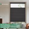 Toanture Top Down Bottom Up Cellular Cordless Blinds, Blackout Honeycomb Window Blinds for Windows Shades, Thermal Insulated 1.8" Single Cell Honeycomb Blinds for Bedroom, Office(Black,75.5"W x 72"H) view 2