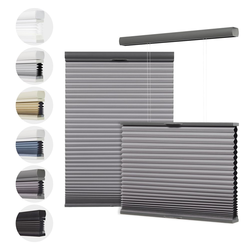 Toanture Top Down Bottom Up Cellular Cordless Blinds, Blackout Honeycomb Window Blinds for Windows Shades, Thermal Insulated 1.8" Single Cell Honeycomb Blinds for Bedroom, Office(Dim Grey,75"W x 72"H)