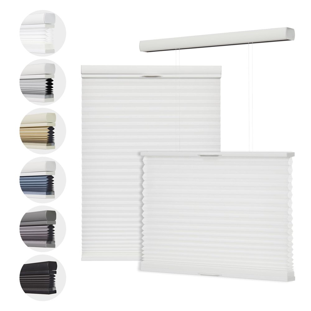 Toanture Custom Top Down Bottom Up Cellular Cordless Blinds, Blackout Honeycomb Window Blinds for Shades, Thermal Insulated 1.8" Single Cell Honeycomb Blinds for Bedroom, Office(White,81" W x 60" H)