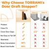TORRAMI Under Door Draft Stoppers 38 Inch, Heavy Triangle Stop Draft Block Cold Air/Wind/Breeze Noise Blocker Door Sweeps Weather Stripping Bottom Seal Black view 3