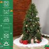 Libima 70 Inches Large Christmas Tree Skirt Faux Fur Xmas Tree Skirt White Plush Velvet with Silver Sequins Snowflakes for Xmas Decorations Merry Christmas Party Winter Home Holiday Ornaments view 3