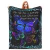 BLUBLU Flannel Fleece Bed Blanket Throw Blanket Lightweight Cozy Plush Blanket for Bedroom Living Room Sofa Couch Butterfly 60"X50" view 1
