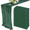 12 Pack 13Ft Cheesecloth Table Runner 35x157 Inch Boho Gauze Table Runner Cheese Cloth Long Rustic Table Runners for Wedding Bridal Shower Birthday Party Table Decor (Dark Green) view 1