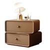 Modern Nightstands Nightstand Leather 2 Drawers End Table Solid Wood Bedside Cabinet Rotating Table Top Bedside Dress Modern Bedside Table Simple Stylish view 1
