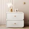Modern Nightstands Nightstand Leather 2 Drawers End Table Solid Wood Bedside Cabinet Rotating Table Top Bedside Dress Modern Bedside Table Simple Stylish view 2