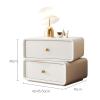 Modern Nightstands Nightstand Leather 2 Drawers End Table Solid Wood Bedside Cabinet Rotating Table Top Bedside Dress Modern Bedside Table Simple Stylish view 3
