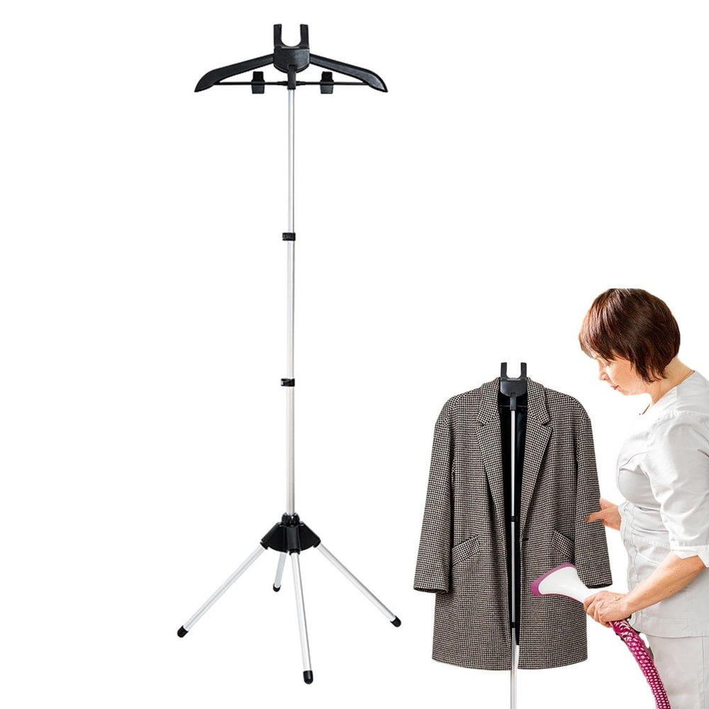 Xiaguang Garment Hanger for Steaming Clothes - Steam Iron Clothes Rack - Steam Clothes Hanger - Handheld Garment Steamer Clothes Rack - Garment Steamer Accessories| for Indoor Outdoor Use, Black