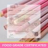 Chopsticks Reusable Dishwasher Safe, GLAMFIELDS 10 Pairs 9.5 Inches Premium Fiberglass Chop Sticks Set for Sushi, Ramen, Asian Cuisine, Non-slip, Pink view 2