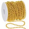 100 Feet Christmas Tree Beads, Gold Christmas Tree Garland Decoration, Plastic Hanging Beads Garland Chain Roll for Xmas Home Mantle Fireplace Wreath Xmas Tree DIY Decoration Supplies view 1