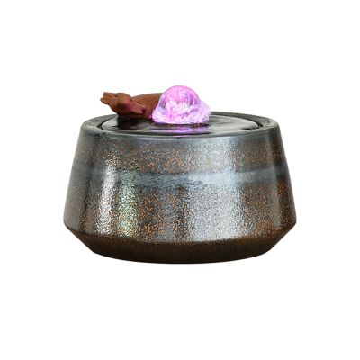 Tabletop Water Fountain Tabletop Water Fountain with Cow Sculpture Indoor Relaxation Water Fountains Feng Shui Waterfall Fountain for Home Living Room Office Decor Office Relaxation Meditation Fountai