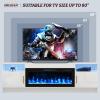 BREEZEHEAT Electric Fireplace TV Stand with 36 inch Fireplace Up to 80" TVs-Led Entertainment Center with Outlet, High Glossy Doors-70 inch TV CabinetModern Media Console for Living Room(White) view 2