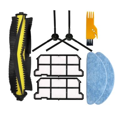 EtliN Compatible with Chuwi ILife V7 / V7s / V7s Pro V7s Plus Robot Vacuum Cleaner Main Brush Side Brush Strainer Filter Mop Cloth Spare Parts (Color : Set 5)
