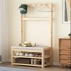 ELZEM Coat Rack Shoe Bench Entryway Hall Trees 3-in-1 Freestanding Clothes Rack 2-Tier Shoe Bench with Storage and Soft Cushion,5-14 Hooks for Entryway, Living Room, Hallway, Bedroom A,60 view 1