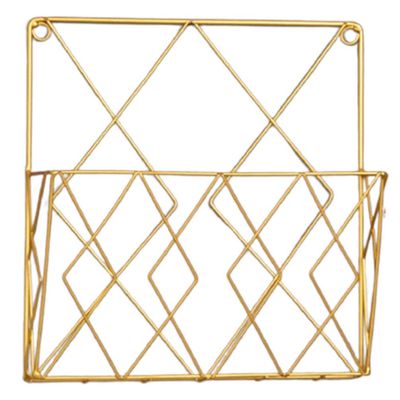 HOMSFOU Elegant Iron Bookshelf Wall Mount Magazine Holder Book Display Rack Home Decor