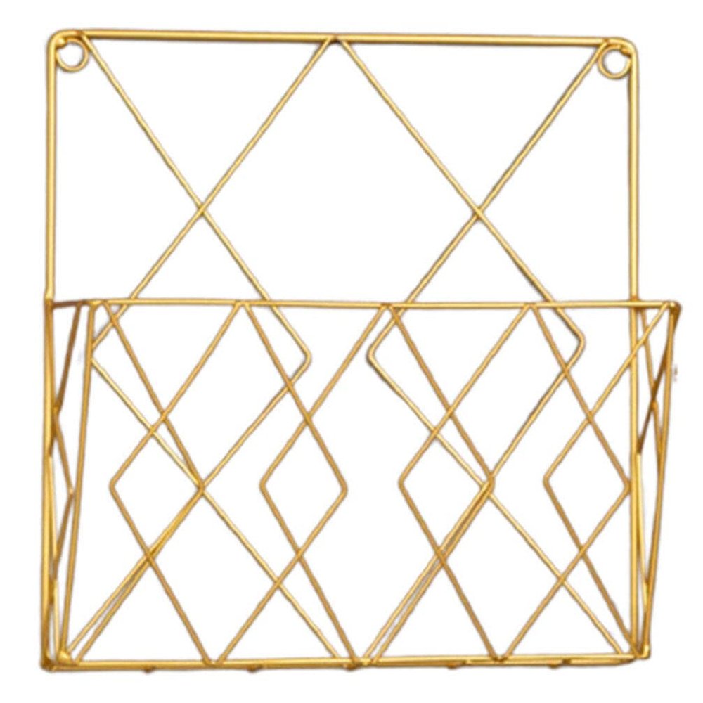 HOMSFOU Elegant Iron Bookshelf Wall Mount Magazine Holder Book Display Rack Home Decor