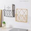 HOMSFOU Elegant Iron Bookshelf Wall Mount Magazine Holder Book Display Rack Home Decor view 2