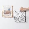 HOMSFOU Elegant Iron Bookshelf Wall Mount Magazine Holder Book Display Rack Home Decor view 3