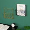HOMSFOU Elegant Iron Bookshelf Wall Mount Magazine Holder Book Display Rack Home Decor view 4
