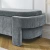 SZLIZCCC 65" Linen Fabric Storage Bench, 65" Vintage Upholstered Rolled Armed Button Tufted Stool Bench for Bedroom, Living Room, Entryway, Hallway, Dressing Room (Grey*) view 4