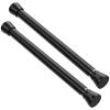 Black Tension Rod 16 to 26 Inch 2 Pack Small Tension Rod Adjustable Curtain Rod Spring Rod No Drilling Expandable Pressure Curtain Rod for Bathroom,Doorway,Door view 1
