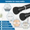 Black Tension Rod 16 to 26 Inch 2 Pack Small Tension Rod Adjustable Curtain Rod Spring Rod No Drilling Expandable Pressure Curtain Rod for Bathroom,Doorway,Door view 4