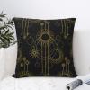 Abstract Gold Sun and Moon Throw Pillow Covers 16"x16" Home Decorative Black Background Cushion Case Farmhouse Decor for Sofa Couch Square Pillowcase (1pcs) view 1
