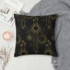 Abstract Gold Sun and Moon Throw Pillow Covers 16"x16" Home Decorative Black Background Cushion Case Farmhouse Decor for Sofa Couch Square Pillowcase (1pcs) view 2