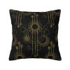 Abstract Gold Sun and Moon Throw Pillow Covers 16"x16" Home Decorative Black Background Cushion Case Farmhouse Decor for Sofa Couch Square Pillowcase (1pcs) view 4