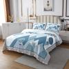 Cartoon Aircraft Kids Bedspread Queen Size,Airplanes Hot Air Balloon Cute Coverlet Set for Boys Girls Adults,Abstract Mountains Starry Clouds Quilted Coverlet,Blue Grey Bedding Quilt,2 Pillowcases view 3